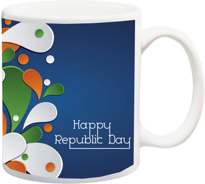 

ME&YOU Republic Day;Happy beautiful dejainer printed Ceramic Mug(325 ml), Multicolor