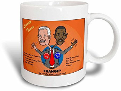 

3dRose The Problems with Change Ala Carter and Obama Ceramic, 15 oz, White Ceramic Mug(60 ml), Multicolor