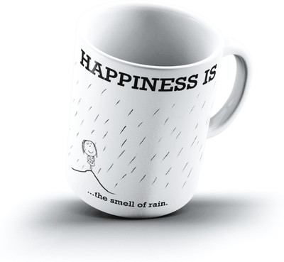 

Ucard Happiness Is1668 Bone China, Ceramic, Porcelain Mug(325 ml), Multicolor