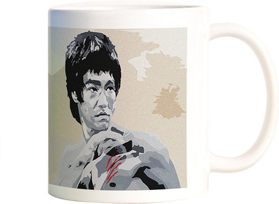 

Rangeele Inkers Bruce lee Painting Art Ceramic Mug(300 ml), Multicolor