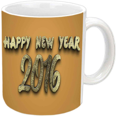 

Raj Laxmi White mug new eve Ceramic Mug(350 ml)