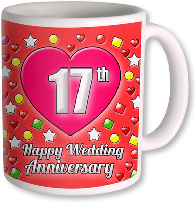 PhotogiftsIndia Gifts For 17th Wedding Anniversary Coffee Ceramic Mug(350 ml), White