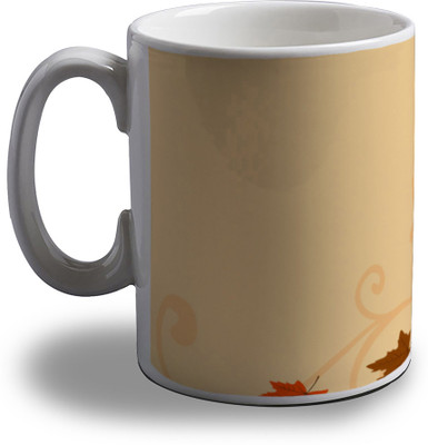 

Artifa Leaves And Pumpkin Porcelain, Ceramic Mug(350 ml), Multicolor