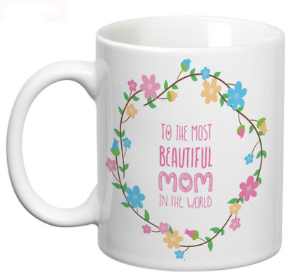 

Prithish Most Beautiful Mom Ceramic Mug(330 ml), Multicolor