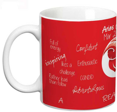 

Prithish Aries Ceramic Mug(330 ml), Multicolor