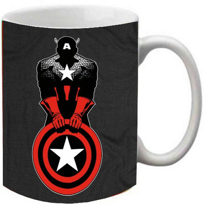 

Maison N Mode Captain America Coffee Ceramic Mug(330 ml), Multicolor