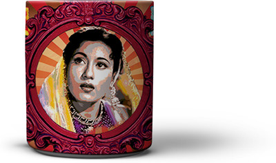 The Nodding Head Actress Madhubala Coffee Ceramic Mug(300 ml), Multicolor