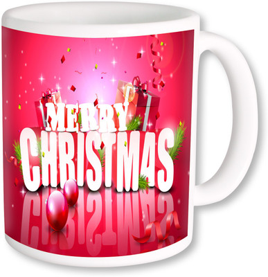 

PhotogiftsIndia Merry Christmas In Red Background Ceramic Mug(325 ml), Multicolor