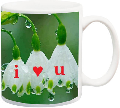 

ME&YOU Valentines Gift ; I Love You Green Tree Background Printed Ceramic Mug(325 ml), Multicolor
