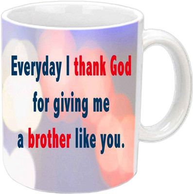 

Raj Laxmi Thank god b'day white Ceramic Mug(350 ml)