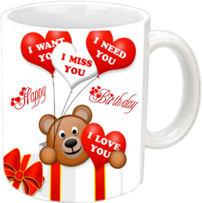 

Raj Laxmi teddys love lover b'day white mug Ceramic Mug(350 ml)
