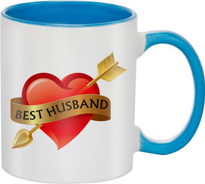 

SKY TRENDS Happy Valentine Day Ceramic Mug(325 ml), Blue