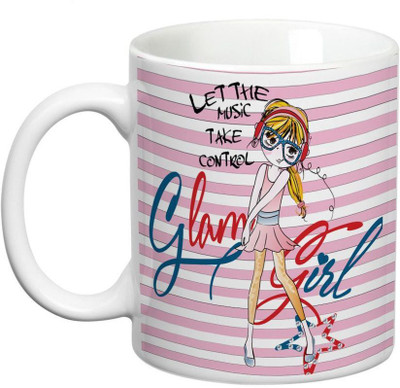 

Prithish Glam Girl Ceramic Mug(330 ml), Multicolor