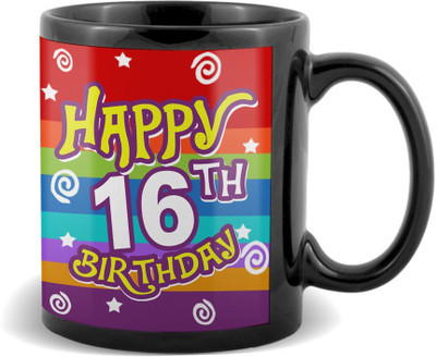

SKY TRENDS Happy 16th Birthday Black Coffee Ceramic Mug(320 ml)