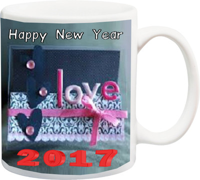 

ME&YOU Gift for New Year;Wife/Husband/Girlfriend/Boyfriend/lover;Happy N Y I Love You 2017 printed Ceramic Mug(325 ml), Multicolor