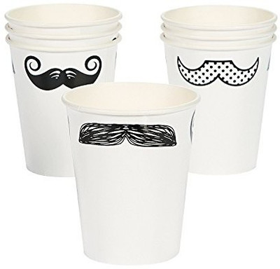

Unique Mustache Party Cups 8 Count Paper Mug(266 ml, Pack of 8), Multicolor