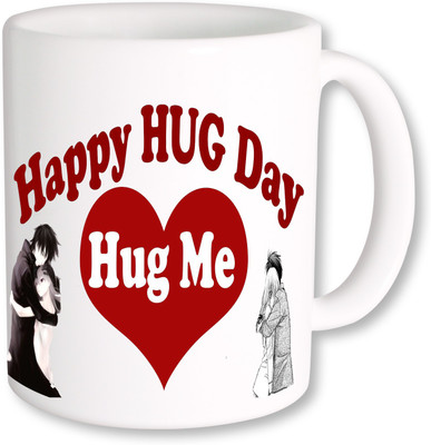 

PhotogiftsIndia Happy Hug Day Hug Me Ceramic Mug(325 ml), Multicolor
