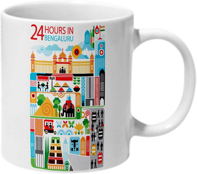 

Mooch Wale 24 Hours In Bengaluru India Ceramic Mug(325 ml), Multicolor