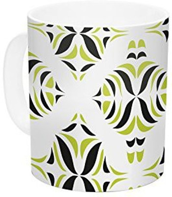 

Kess InHouse InHouse Miranda Mol Lime Green Rainforest Ceramic Coffee, 11 oz, Multicolor Ceramic Mug(60 ml)