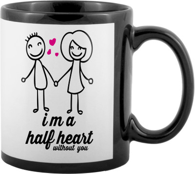 

SKY TRENDS Valentine Gifts For Special Girlfriend,Boyfriend,Wife,Husband,design 208 Ceramic Mug(325 ml), Black