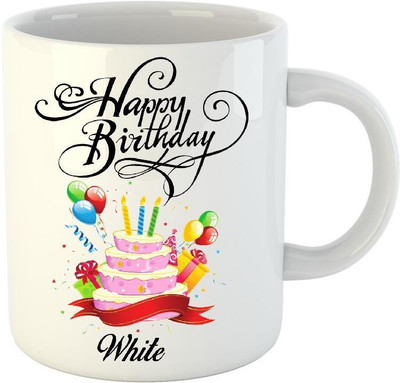 

Huppme Happy Birthday White White (350 ml) Ceramic Mug(350 ml)