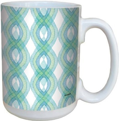 

Tree-Free Greetings Greetings lm43659 Unique Turquoise Wave Forms by Shell Rummel Ceramic with Full-Sized Handle, 15-Ounce, Multicolored Ceramic Mug(60 ml), Multicolor