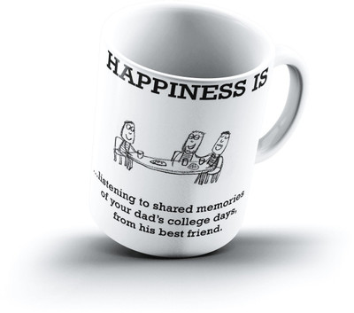 

Ucard Happiness Is2060 Bone China, Ceramic, Porcelain Mug(325 ml), Multicolor