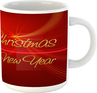 

Deeher Gifts Merry Christmas and Happy new year Ceramic Mug(330 ml), Multicolor