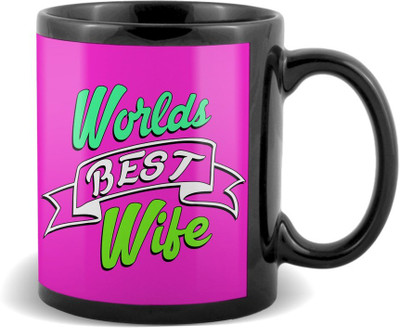 

SKY TRENDS Worlds Best Wife Black Coffee Valetine's Ceramic Mug(320 ml)