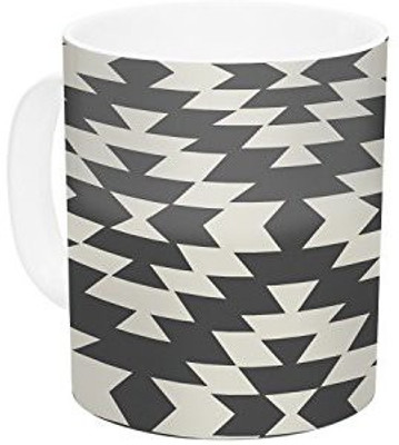 

Kess InHouse InHouse Amanda Lane Navajo Black Cream Tribal Geometric Ceramic Coffee, 11 oz, Multicolor Ceramic Mug(60 ml)