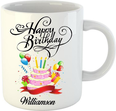 

Huppme Happy Birthday Williamson White (350 ml) Ceramic Mug(350 ml)