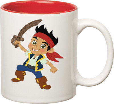 

Huppme Pirate Kid Inner Ceramic Mug(350 ml), Red;white