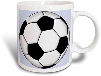 

3dRose mug_50318_1 Soccer Ball Champ Ceramic, 11 oz, White Ceramic Mug(60 ml), Multicolor
