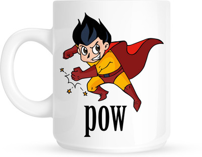

HuppmeGift Pow White Ceramic Mug(350 ml)