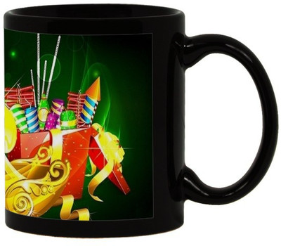 

Lolprint 113 Diwali Gift Black Ceramic Mug(325 ml)