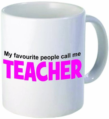 

Rikki Knight LLC Favourite People Call Me Teacher - Quote -11 oz Ceramic Coffee Cup Ceramic Mug(60 ml), Multicolor