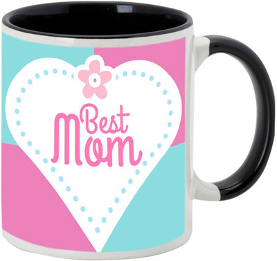 

AllUPrints Best Mother Ever Black Coffee Ceramic Mug(325 ml), Multicolor