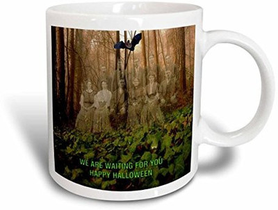 

3dRose Ancestors Will Be Waiting for You Happy Halloween Ceramic, 11 oz, White Ceramic Mug(60 ml), Multicolor