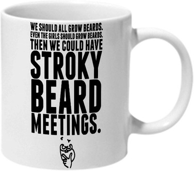 

Mooch Wale Stroky Beard Meetings Ceramic Mug(325 ml), Multicolor