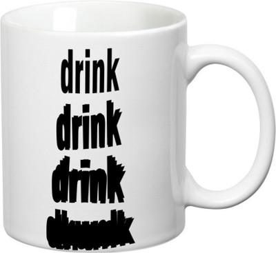 

Prithish The Drunk Ceramic Mug(330 ml), Multicolor