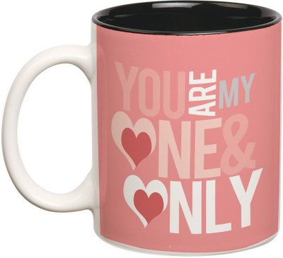 

Prithish You Are My One & Only Double Color Ceramic Mug(330 ml), Multicolor