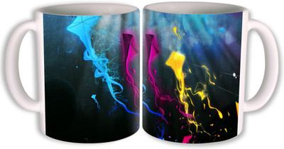 

PhotogiftsIndia kites art Ceramic Mug(350 ml, Pack of 2), Multicolor