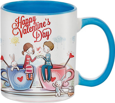 

SKY TRENDS Beautiful Special and Best Happy Valentine Gifts for Boyfriend Girlfriend Fiance Wife Husband Friends Birthday Anniversary054 Ceramic Mug(325 ml), Blue