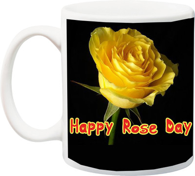 

ME&YOU Gift for Husband/Wife/Boyfriend/Girlfriend/lover;Happy Rose Day Roses Printed Ceramic Mug(325 ml), Multicolor