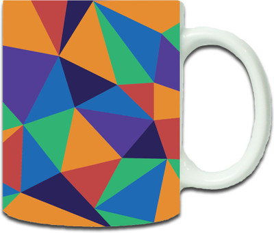 

Maison N Mode Triangle Pattern Coffee Ceramic Mug(330 ml), Multicolor