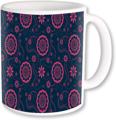 

Heyworlds gifts for flower design 16 Ceramic Mug(325 ml), Multicolor