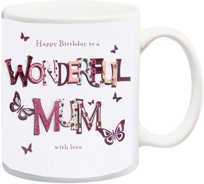 

ME&YOU Gift for birthday;mom/mammy/maa/grandma/grandmother/ Happy B'Day to U Mom with love printed Ceramic Mug(325 ml), Multicolor