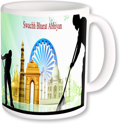 

PhotogiftsIndia ek kadam swachhta ki or Ceramic Mug(325 ml), Multicolor