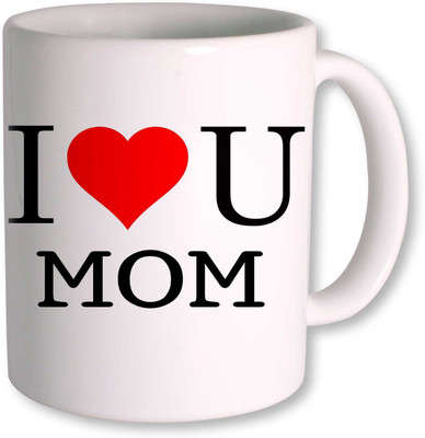 PhotogiftsIndia I Love You Mom Ceramic Mug(325 ml), White