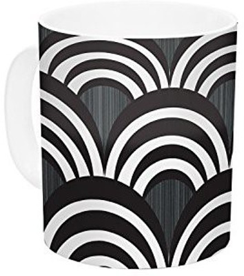 

Kess InHouse InHouse Nicole Ketchum Art Deco Black Ceramic Coffee, 11 oz, Multicolor Ceramic Mug(60 ml)